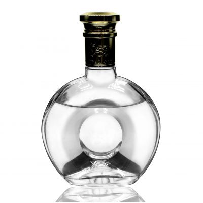 Fashion Shape Super Flint Brandy Spirits Wholesale Empty White Liquor xo Glass Bottle 