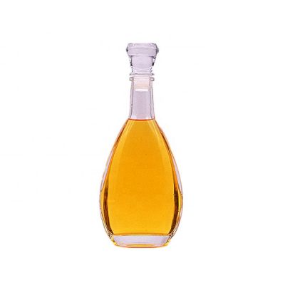 500ml Glassware Manufacturer Flat Liquor Clear Glass Wine Bottle 