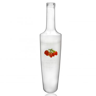 Spraying Painted Opaque White Coloured 500ml Cognac OEM Glass Bottle Packaging for Spirits 