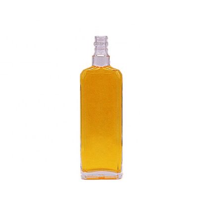 custom 500ml 700ml top quality rectangle glass spirit bottle for gin vodka with cap 