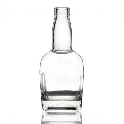 Wholesale empty 375ml vodka transparent glass bottle whisky 