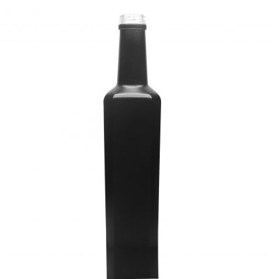 glass 500ml 750ml smooth black glass bottle with cap