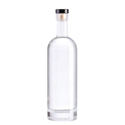 wholesale brandy gin bottle wine whiskey empty bottle 500ml 700ml 750ml 1000ml round mini liquor vodka glass bottle