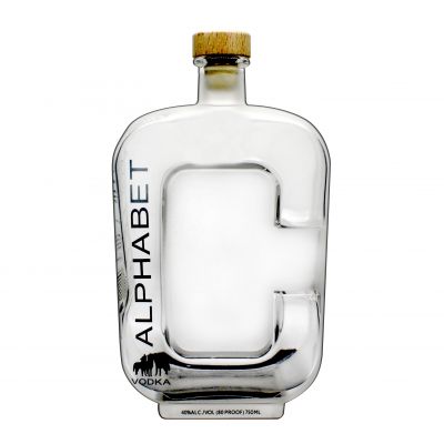glass C- shaped special modeling bottle can be sprayed 700ml 750ml