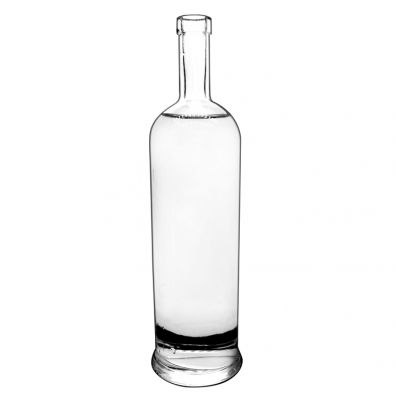 glass crystal white material 750ml round bottle whiskey glass wine bottle vodka glass bottle