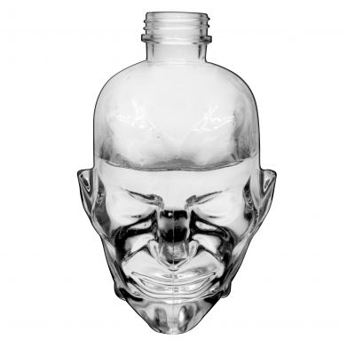 Skull transparent vodka whisky 700ml glass bottle with Cork screen printing