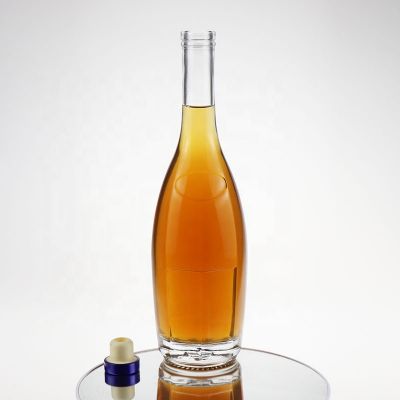 Clear 400ml glass empty liquor bottle for brandy wholesale
