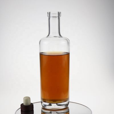 Elegant round 700ml 70cl whiskey vodka gin glass bottle China factory 