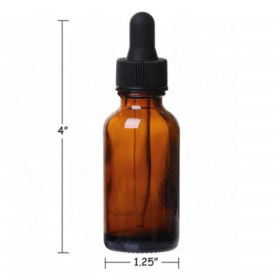 30ml amber storage essential glass oil bottle with child resistant dropper lid for chemical reagent