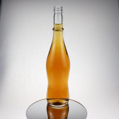 Custom empty 750ml sparkling water bottle glass whiskey bottles beverage wine bottle with cap 