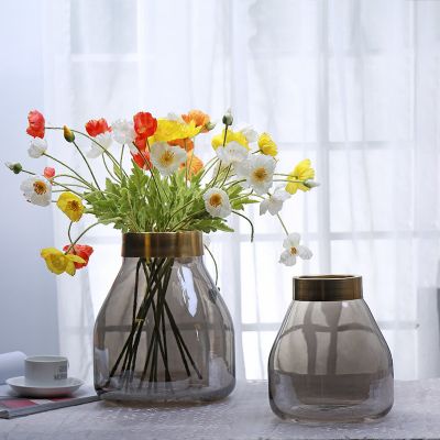 Modern fashion solid color vase glass for home hotel decor 