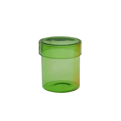 Hot-sales colored glass candle holder glass candle jars with glass lids 