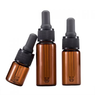 Quick shipping empty wholesale 10ml brown color glass dropper bottle