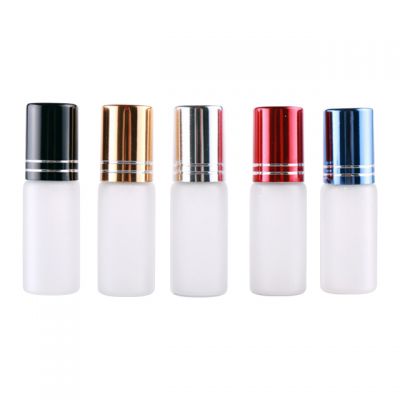 No MOQ 5ml Transparent Essential Oil Roller Ball Glass Bottles With Color Cap