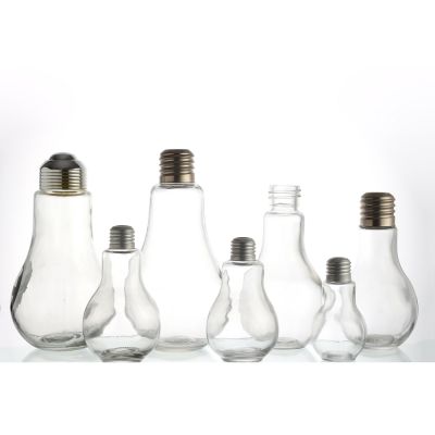 100ml 200ml 250ml 300ml creative light bulb shape juice soft drink beverage glass bottles 