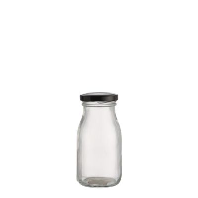 200ml Custom Round Shape 200 ml Glass Round Milk Bottle Jar for Beverage