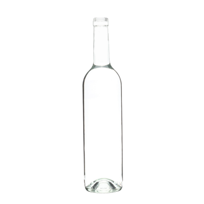 Wholesale premium recycled empty 750ml clear glass red wine bottles with cork 