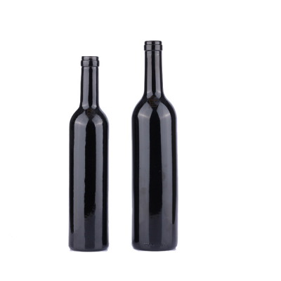500ML750ml Shiny Black Wine Bottle Empty Glass Bottles For Sale