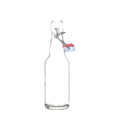 Wholesale custom transparent empty 330ml clear beer glass bottle swing top for sale 