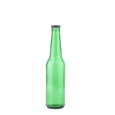 330ml high quality hot selling customizable empty green beer glass bottle with crown lid 