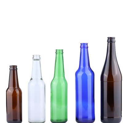 Factory outlet 250ml 330ml 500ml 600ml dimension colored crown inflatable empty beer glass bottles