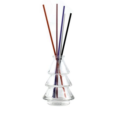90ml christmas tree shaped aroma reed diffuser glass bottle 