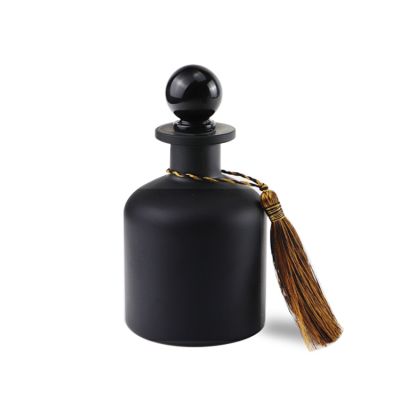 250ml Rubber Stopper Black Color Reed Diffuser Glass Bottle with Tassel 