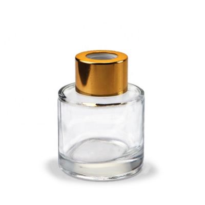 Hot Sale 50ml aroma reed diffused glass bottle perfume bottle with golden lid