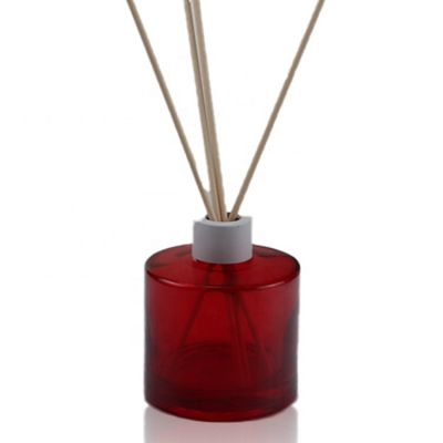 Empty Reed Glass Aroma Perfume Essential Oil red 200ml Diffuser Bottles with reed sticks 
