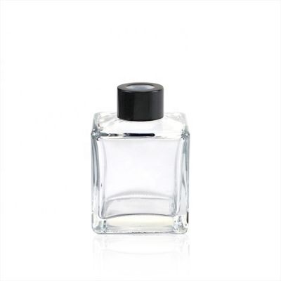 Wholesale 150ml 5oz Square clear Empty Glass Perfume Diffuser Bottle with Screw cap 