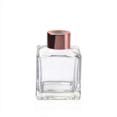 100ml Square shape clear diffuser aroma glass bottle with seal and screw cap