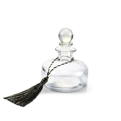 Wholesale 200ml Round Reed Diffuser Aroma Glass Bottle With Glass Ball Stopper Cap 