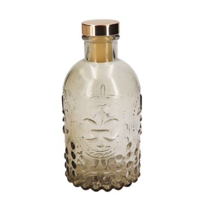 240ML Diffuser Glass Bottle Vintage Embossed with Corked Lids 