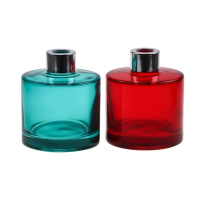 200 ml Round blue red coating glass reed aroma diffuser bottles 