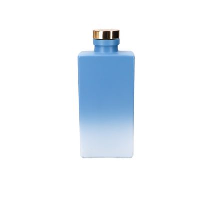 Fancy Empty 150ml Light Blue Color Diffuser Glass Bottle With Rattan 