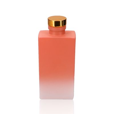 Manufacturer Supplier 150ml Square 5 oz Coloured Orange Aroma Reed Diffuser Glass Bottle with Polymer Plug 