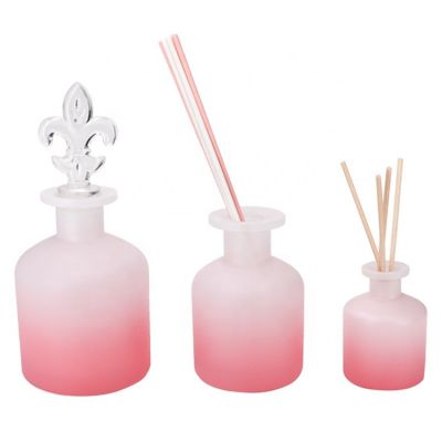 Fancy Frosted Matte Pink Round Aroma Oil Bottles 150ml Diffuser Glass Bottles 