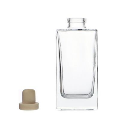 150ml Flat Rectangle Shaped Glass Bottles Empty Aroma Reed Diffuser Glass Bottle with Cork 