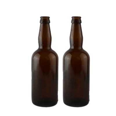 crown top 500ml amber glass beer bottle