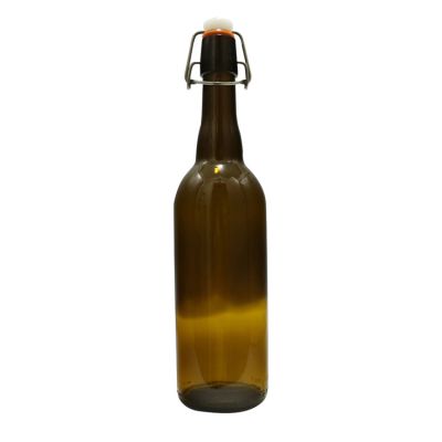 High Quality Amber Color 750ml Glass Beer Bottle 