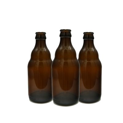 Manufacturer amber glass beer bottle 330ml short stout beer glass 