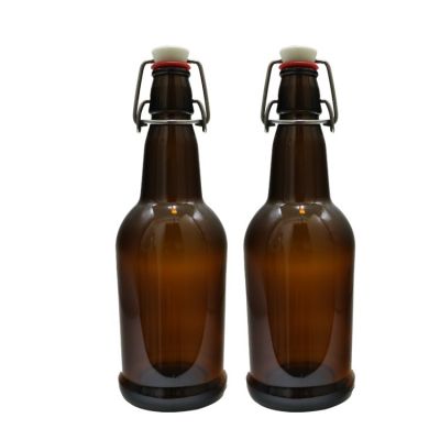Cheap price 500ml amber glass beer bottle with swing top wholesale