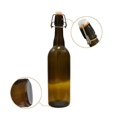 wholesale empty amber 750ml beer glass bottle swing top 