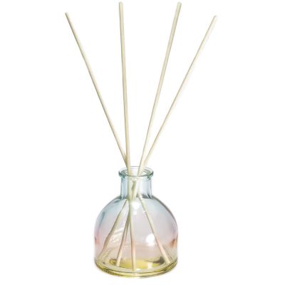 unique colorful round aroma reed diffuser package clear empty 50ml fancy diffuser bottles glass with cork 