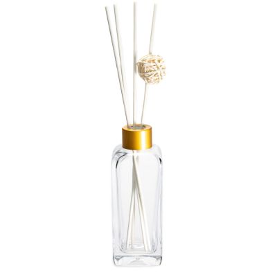 New design 5oz square glass bottles empty clear aroma oil reed diffuser packaging 150ml diffuser bottle