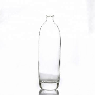 Factory Supplier 350ml Oval Clear Glass Liquor Bottle 
