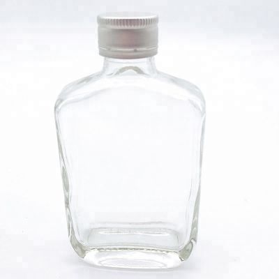 100ml Glass Flat Wine Coffee Milk Bottle With Cap 