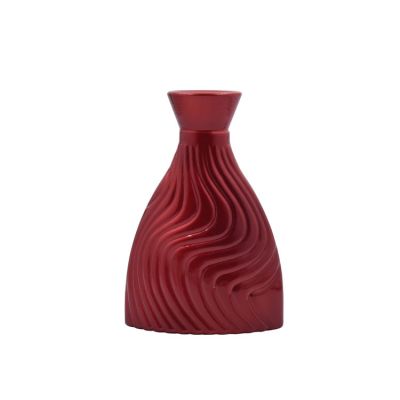 red color ceramic empty diffuser glass perfume bottle 