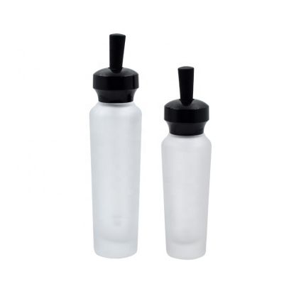 frosted glass lotion bottle with dropper