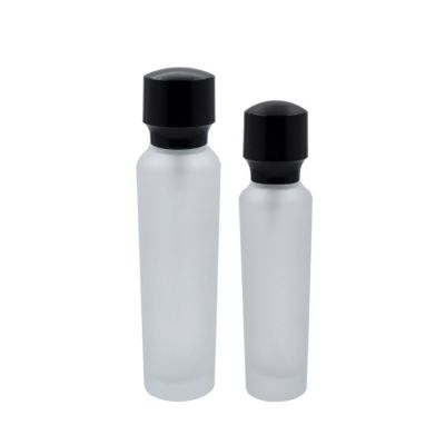 frosted mist spray glass lotion bottle with pump dropper cap